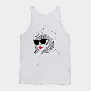 La Chic Line drawing Girl Tank Top